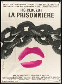 7k736 WOMAN IN CHAINS French 1p '68 Henri Clouzot's La Prisonniere, different Coppon art!