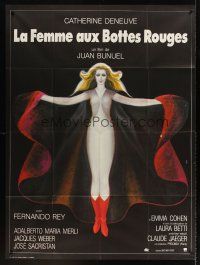 7k738 WOMAN WITH RED BOOTS French 1p '74 Juan Luis Bunuel, sexy art of Catherine Deneuve by Landi!