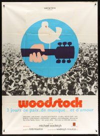 7k739 WOODSTOCK French 1p '70 great image of the most famous rock & roll concert ever + art!