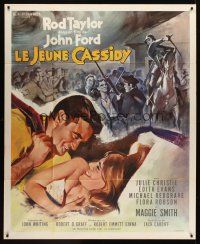 7k745 YOUNG CASSIDY French 1p '65 John Ford, different art of Rod Taylor in bed w/Julie Christie!