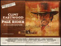 7k011 PALE RIDER French 8p '85 great artwork of cowboy Clint Eastwood by C. Michael Dudash!