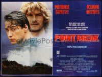 7k012 POINT BREAK French 8p '91 close up of surfers Keanu Reeves & Patrick Swayze!