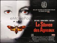 7k015 SILENCE OF THE LAMBS French 8p '90 great image of Jodie Foster with moth over mouth!