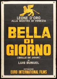 7k126 BELLE DE JOUR teaser Italian 1p '67 Luis Bunuel's classic sex melodrama!