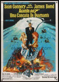 7k147 DIAMONDS ARE FOREVER Italian 1p '71 art of Sean Connery as James Bond by Robert McGinnis!