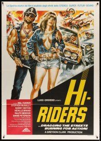 7k164 HI-RIDERS Italian 1p '77 dragging the streets burning for action, cool art!