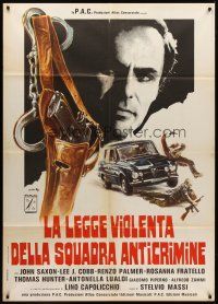 7k173 LA LEGGE VIOLENTA DELLA SQUADRA ANTICRIMINE Italian 1p '76 John Saxon, art of gun & handcuffs