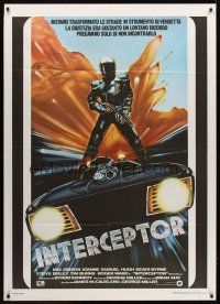 7k179 MAD MAX Italian 1p '80 cool art of Mel Gibson, George Miller sci-fi classic, Interceptor!