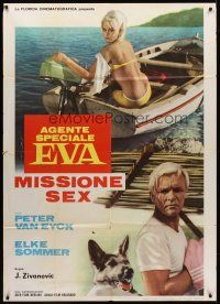 7k210 SEDUCTION BY THE SEA Italian 1p '63 sexy Elke Sommer, Peter Van Eyck & German Shepherd!