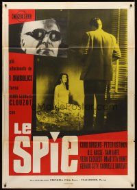 7k214 SPIES Italian 1p '57 directed by Henri-Georges Clouzot, creepy Curt Jurgens!