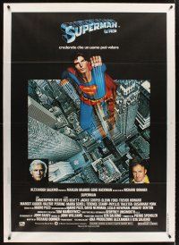 7k218 SUPERMAN Italian 1p '79 comic book hero Christopher Reeve, Gene Hackman, Marlon Brando