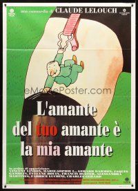 7k230 TOUT CA POUR CA Italian 1p '94 Claude Lelouch, sexy art of tiny guy on woman's garter belt!
