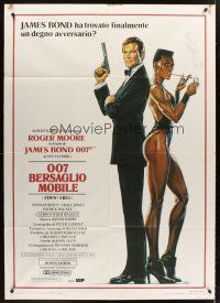 7k235 VIEW TO A KILL Italian 1p '85 art of Roger Moore as James Bond 007 by Daniel Goozee!