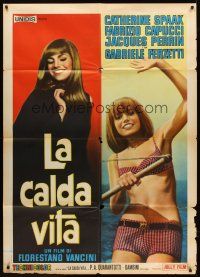 7k236 WARM LIFE Italian 1p '64 Florestan Vancini's La calda vita, great image of Catherine Spaak!