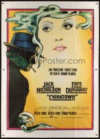 7k039 CHINATOWN Italian 2p R70s art of Jack Nicholson & Faye Dunaway by Jim Pearsall, Roman Polanski