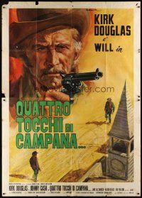 7k062 GUNFIGHT Italian 2p '71 different art of Kirk Douglas by Averardo Ciriello!