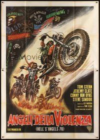 7k065 HELL'S ANGELS '69 Italian 2p '70 art of biker gang in the rumble that rocked Las Vegas!