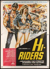 7k066 HI-RIDERS Italian 2p '77 dragging the streets burning for action, cool art!