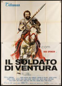 7k069 IL SOLDATO DI VENTURA Italian 2p '76 art of soldier of fortune Bud Spencer on horseback!