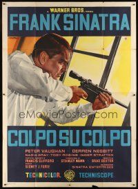 7k087 NAKED RUNNER Italian 2p '67 Frank Sinatra, different sniper artwork by Giuliano Nistri!
