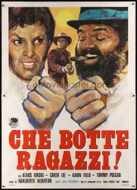 7k093 RETURN OF SHANGHAI JOE Italian 2p '74 Klaus Kinski, Cheen Lie, wacky spaghetti western art!