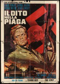 7k094 SALT IN THE WOUND Italian 2p '69 different artwork of Klaus Kinski & swastika by Gasparri!