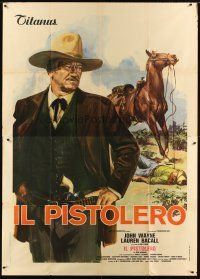 7k097 SHOOTIST Italian 2p '76 different artwork of cowboy John Wayne by Averardo Ciriello