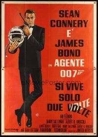 7k113 YOU ONLY LIVE TWICE Italian 2p R70s full-length art of Sean Connery as James Bond!