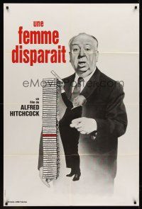 7m026 LADY VANISHES French 31x47 R70s great artwork of Alfred Hitchcock!