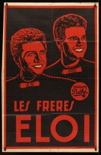 7m027 LES FRERES ELOI French 30x47 music poster '50s artwork of the singing brothers!