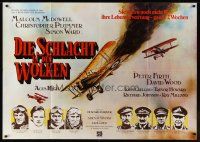 7m067 ACES HIGH German 33x47 '76 Malcolm McDowell, different WWI airplane dogfight art!