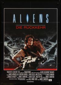 7m069 ALIENS German 33x47 '86 James Cameron,there are some places in the universe you don't go alone