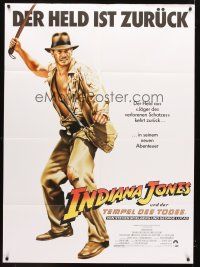 7m095 INDIANA JONES & THE TEMPLE OF DOOM German 36x49 '84 different art of Harrison Ford!