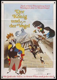7m099 KING & THE MOCKING BIRD German 33x47 '80 Paul Grimault' Le Roi et l'oiseau, cool cartoon!