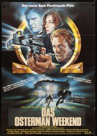 7m104 OSTERMAN WEEKEND German 33x47 '83 typical Sam Peckinpah, different art by Renato Casaro!