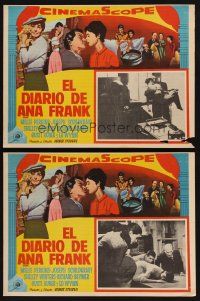 7m601 DIARY OF ANNE FRANK 2 Mexican LCs '59 Millie Perkins as Jewish girl in hiding in WWII!