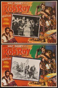 7m610 ROB ROY 2 Mexican LCs '54 Disney, Richard Todd as The Scottish Highland Rogue!