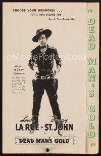 7m369 DEAD MAN'S GOLD pressbook '48 great full-length image of cowboy hero Lash La Rue!