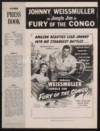 7m387 FURY OF THE CONGO pressbook '51 Johnny Weissmuller as Jungle Jim!