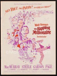 7m396 HAPPIEST MILLIONAIRE pressbook '67 Disney, Tommy Tommy Steele, Fred MacMurray, Greer Garson