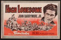 7m397 HIGH LONESOME pressbook '50 different art of John Barrymore Jr.!