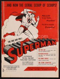 7m464 SUPERMAN pressbook '48 Kirk Alyn as the most classic comic book super hero, serial!
