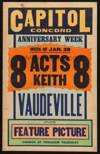 7m154 CAPITOL CONCORD ANNIVERSARY WEEK WC '20s eight acts of Keith vaudeville billed over feature!