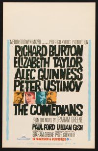 7m162 COMEDIANS WC '67 art of Richard Burton, Elizabeth Taylor, Alec Guinness & Peter Ustinov!