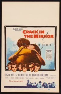 7m164 CRACK IN THE MIRROR WC '60 Orson Welles, Bradford Dillman, Juliette Greco, all in dual roles!