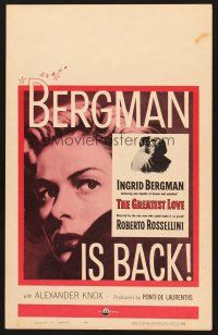 7m203 GREATEST LOVE WC '54 great art of Ingrid Bergman, Roberto Rossellini's Europa '51!