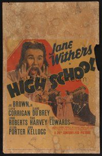 7m213 HIGH SCHOOL WC '40 Jane Withers yelling & with pretty girls and many military cadets!