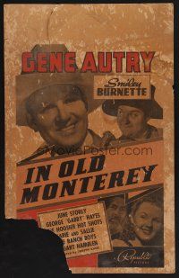 7m222 IN OLD MONTEREY WC '39 Gene Autry, Smiley Burnette, Gabby Hayes & June Storey!