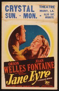7m227 JANE EYRE WC '44 art of Orson Welles as Edward Rochester holding sad Joan Fontaine as Jane!
