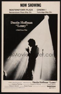 7m238 LENNY WC '74 cool silhouette image of Dustin Hoffman as comedian Lenny Bruce at microphone!